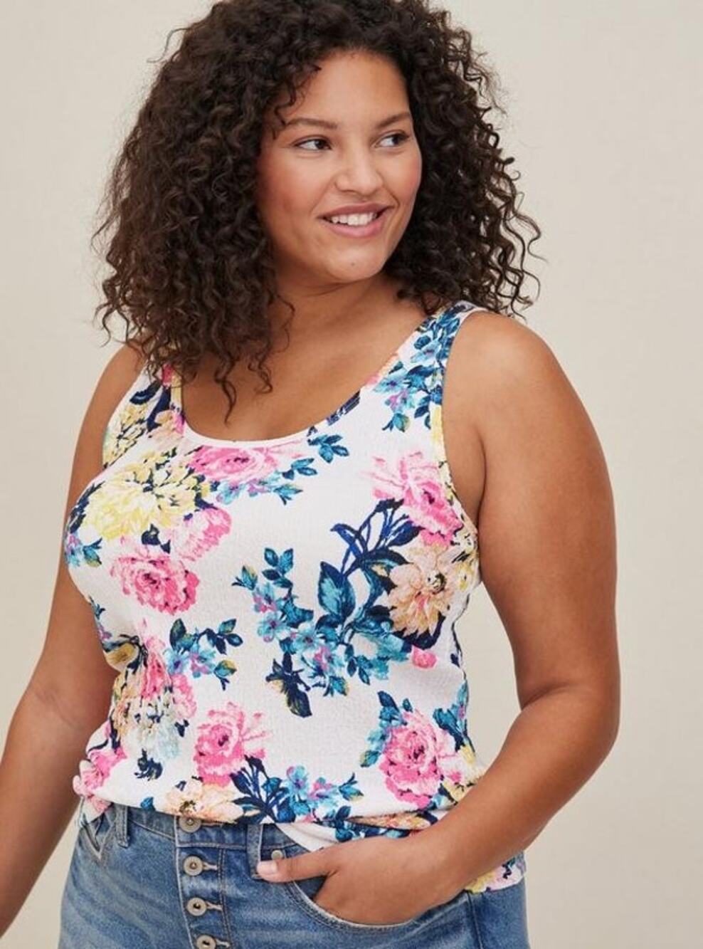 Torrid Women's Plus Size Knit Smocked Double Scoop Neck Tank Top - Size 2 (2X)